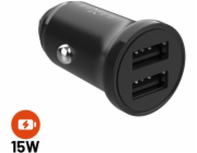 Nabíječka FIXED s 2xUSB výstupem, 15W Smart Rapid Charge, černá