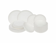 Jídelní sada talířů porcelánová PEARL 18 ks bílá HT-24327901