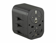 Adaptér Jupio Travel Adapter 2x USB-A 1x USB-C 15.5W uviverzální cestovní