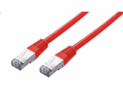 C-TECH Kabel patchcord Cat5e, FTP, červený, 0,25m