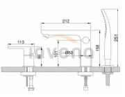 Koupelnová krajová baterie Invena Siros BW-90-S01-A, chrom