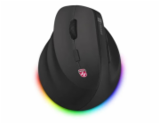 CONNECT IT FOR HEALTH Cloudy Left bezdrátová vertikální myš pro leváky, RGB podsvícení, 2xBT,USB  ČERNÁ