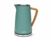 NEDIS rychlovarná konvice KAWK510EGN/ objem 1,7 l/ Soft-Touch/ 1850 - 2200 W/ nerezová ocel/ zelená