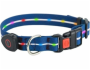 Obojek s barevným LED osvětlením pro střední a velké psy, modrý
