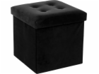 Pouffe Atmosphera Velvet, černá, 38 cm x 38 cm x 38 cm