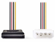 NEDIS redukční kabel interního napájení/ 15-pinová zásuvka SATA - zástrčka Molex/ více barev/ box/ 15cm