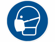 Herma HERMA Hinweisetiketten Schutzmaske blau/weiß Obr. 5St.