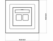 Karlík Jedna anténní zásuvka SAT + jedna zásuvka pro počítač 1xRJ45 grafit (11DGFK)
