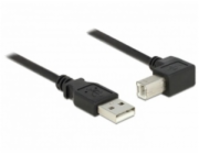 Delock kabel USB 2.0 A samec > USB 2.0 B samec, pravoúhlý, 2 m