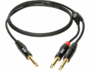 Klotz Jack 6,3 mm - Jack 6,3 mm x2 kabel 3m černý