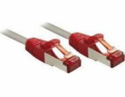 Lindy Patchkabel Cat6 CrossOver S/FTP šedá/rot 0,30m