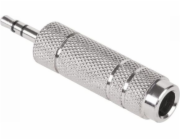 AV adaptér Jack 3,5 mm – Jack 6,3 mm stříbrný (ZLA0322)