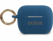 Guess GUACAPSILGLBL silikonové ochranné pouzdro pro AirPods Pro, tmavě modré