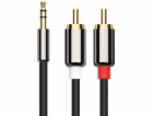 Libox Jack 3,5 mm - RCA (Cinch) kabel x2 1,5 m stříbrný (...