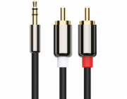 Libox Jack 3,5 mm - RCA (Cinch) kabel x2 1,5 m stříbrný (LB0092)