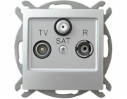 Průchozí anténní zásuvka Ospel Impresja RTV-SAT stříbrná (GPA-YSP/m/18)