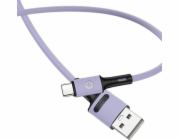 Usams USB-A – USB-C kabel USB 1 m fialový (69874-uniw)