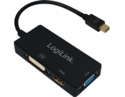 LogiLink DisplayPort Mini AV adaptér - HDMI - D-Sub (VGA) - DVI-I černý (CV0110)