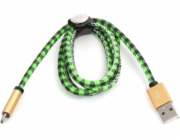 Platinet USB-A - microUSB USB kabel 1 m Zelený (PUCLC1G)