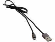 Platinet USB-A - microUSB USB kabel 1 m černý (PUCRP1B)