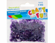 Craft with Fun CF SEQUINS TRANSPARENT BUTTON 8MM FIALOVÁ 40/400