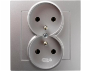 Ospel Double Socket Z/U KPL Silver AS OSPEL
