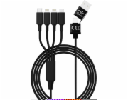 Smrter USB kabel USB-A - USB-C + microUSB + 2x Lightning 1,2 m černý (SMRTER_ELITE_L_BK)