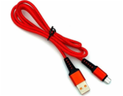 Denmen USB-A - microUSB USB kabel 1 m červený (29353)
