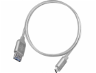 SilverStone USB-A - USB-C USB kabel 0,5 m Stříbrný (52034)