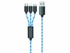 USB 2GO USB-A - USB-C + microUSB + Lightning kabel 1,5 m ...