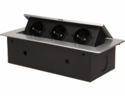 Orno Zásuvky zapuštěné do pracovní desky 3x230V Stříbrná (OR-AE-1336/G)