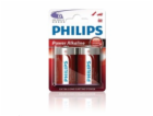 Philips baterie D PowerLife, alkalická - 2ks