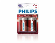 Philips baterie D PowerLife, alkalická - 2ks