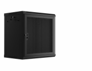 LANBERG Nástěnná jednodílná skříň 19", 12U/600x450, (v rozloženém stavu), perforované dveře, černá (RAL9004)
