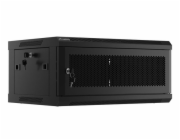 LANBERG Nástěnná jednodílná skříň 19", 4U/600x450, (v rozloženém stavu), perforované dveře, černá (RAL9004)