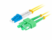 LANBERG optický patch cord SM LC/UPC-SC/APC duplex 1m LSZH G657A1 průměr 3mm žlutá