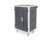 DIGITUS Nabíjecí vozík pro notebooky/tablety do 15,6", USB-C, 30x nabíjecí základna, PDU, ventilátor, 1260x824x650 mm