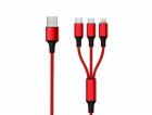 USB 2GO USB-A - USB-C + microUSB + Lightning kabel 1,5 m ...