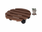 Podstavec pod květináč s kolečky 29cm hnědý KO-X64000050