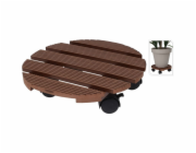 Podstavec pod květináč s kolečky 29cm hnědý KO-X64000050