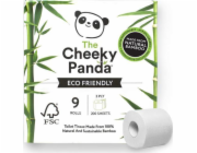CHEEKY PANDA (ubrousky, toaletní papír, TŘÍVRSTVÝ BAMBUSOVÝ TOALETNÍ PAPÍR 9 VÁLCŮ - CHEEKY PANDA