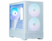 Zalman skříň P30 AIR White / miniT / 3x140mm fan ARGB / USB 3.0 / USB-C / temperované sklo / mesh panel / bílá