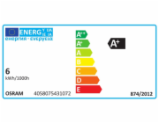 LED žárovka Osram B35, 5,5W, E14, 2700K, 470lm, mat.