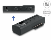 Delock - Radic úložište - funkce klonování - 2.5", 3.5", M.2 - M.2 Card (PCIe NVMe & SATA) / SATA SSD - USB-C 3.2 (Gen 2x1) - cerná