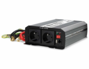 NEDIS měnič napětí/ modifikovaná sinusoida/ 12 V DC/230 V AC 50 Hz/ 1000 W (2000 W špička)/ USB-A/ 2x zásuvka type E