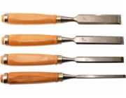 DREL SADA PLOCHÝCH DŘEVĚNÝCH dlát 4ks 6/12/18/24mm