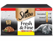 Sáčky SHEBA v omáčce s drůbeží příchutí - vlhké krmivo pro kočky - 50x50 g