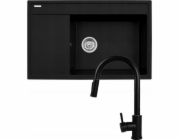 Sada - dřez PYRAMIS CAMEA (79x50) 1B 1D R + Vodovodní baterie IDEA Black Edition - 070168502BE - Volcano