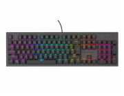 Genesis tichá herní klávesnice THOR 303/RGB/Outemu Peach Silent/Drátová USB/CZ-SK layout/Černá