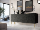 JUNGLE komoda 190x40,5x74,5 černá mat + zlaté nohy